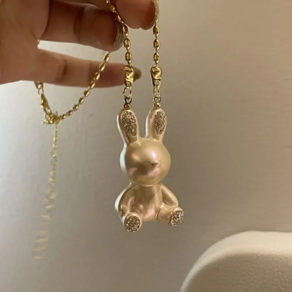 New Rabbit Necklace 19" With Rhinestone Accents - Picture 2 of 6